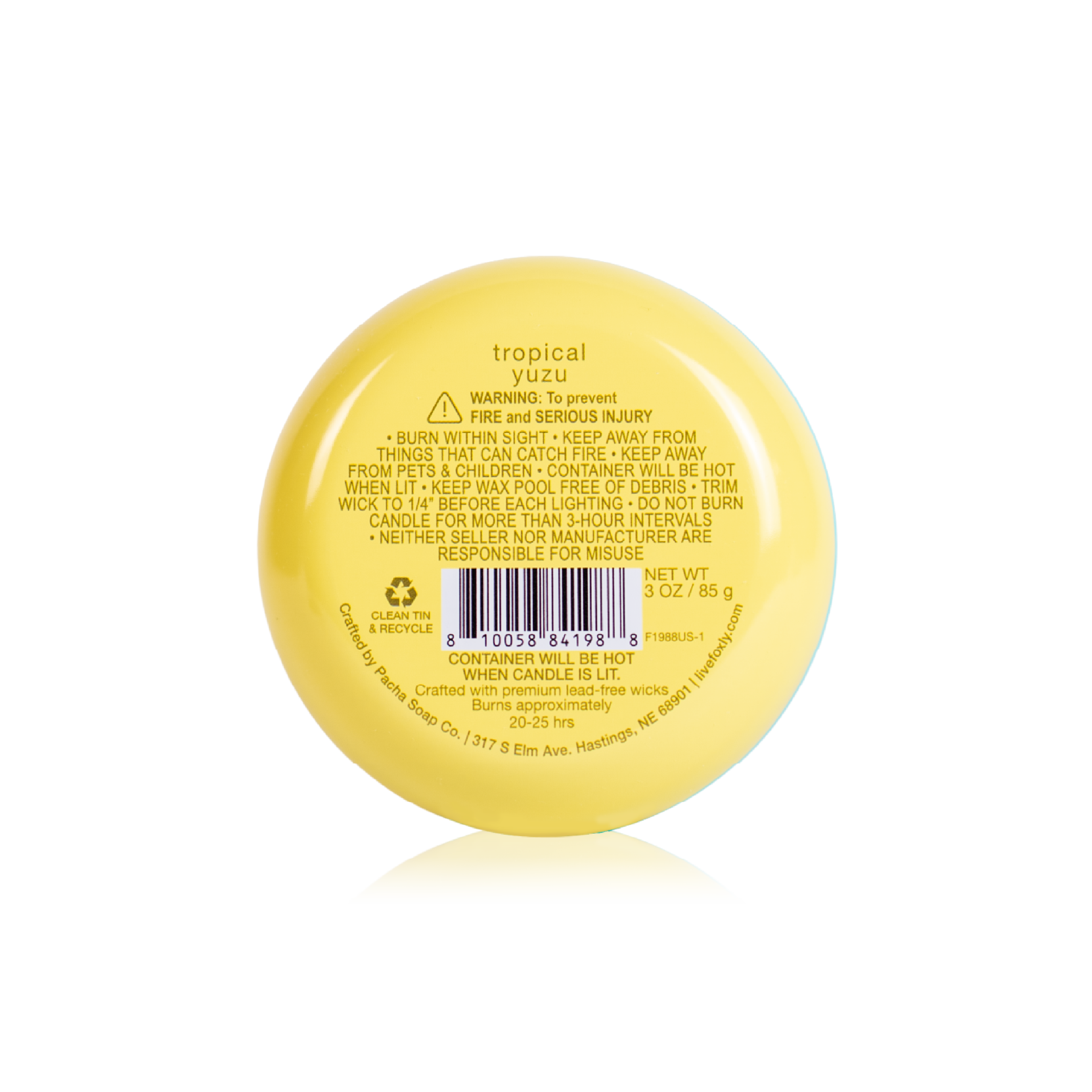 Tropical Yuzu Tin Candle